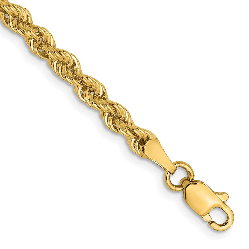 14K 3mm Solid Regular Rope Chain 7  inches