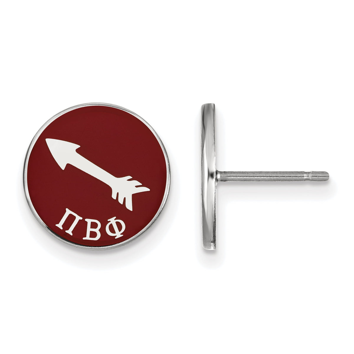 Sterling Silver Official Licensed Greek Sororities Pi Beta Phi (???) Enameled Post Earrings