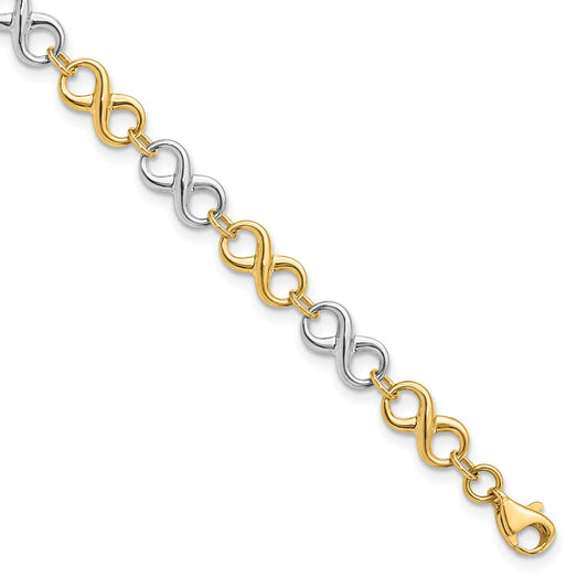 14K Two-tone Polished Bracelet 7.5  inches