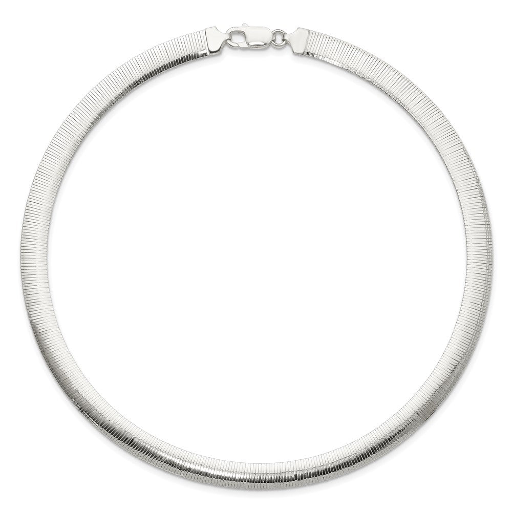 Sterling Silver 8mm Polished Cubetto/D/C Reversible Necklace 17 Inches