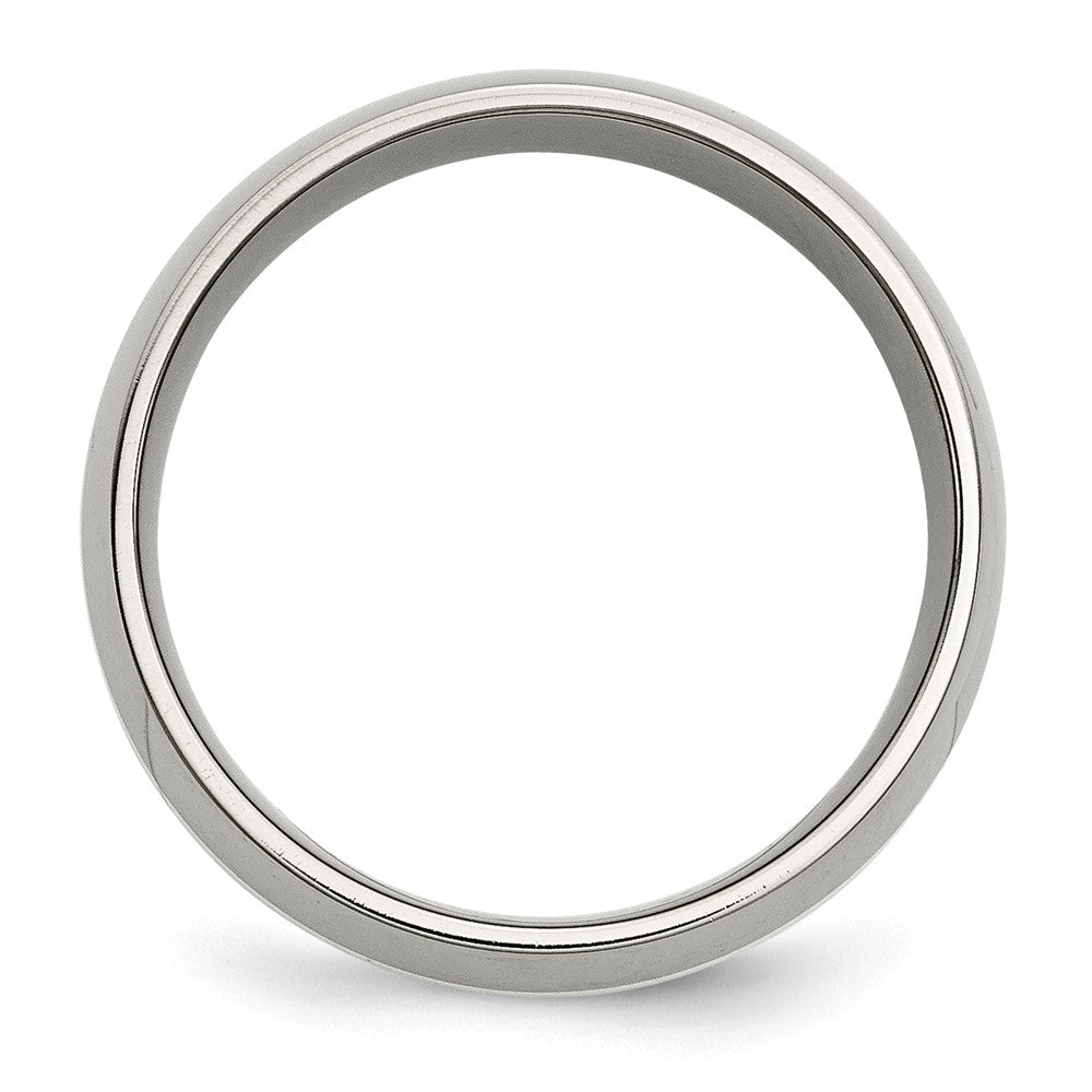 Titanium Polished w/Sterling Silver Inlay 8mm Band Size - 11.5