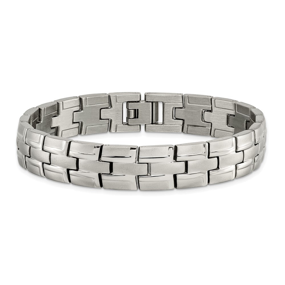 Titanium Brushed and Polished 8.5in Link Bracelet 8.5 inches