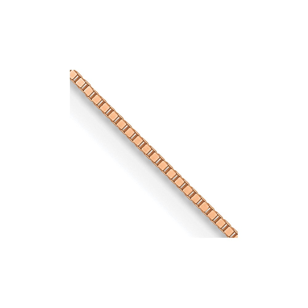 14K Rose Gold .5mm Baby Box with Lobster Clasp Chain