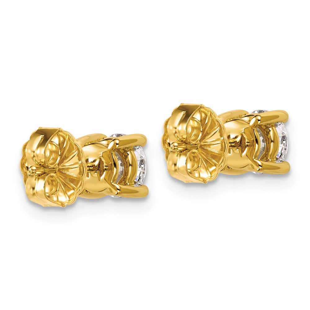 14k Yellow Gold 1 3/8 ctw Lab Grown Diamond VS/SI+ G+ Round 4 Prong Heavy Wt. Stud Earrings