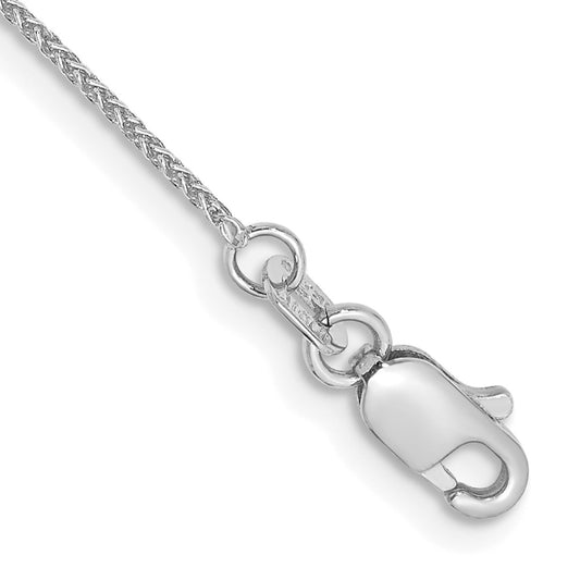 14K White Gold 6 inch .85mm Spiga with Lobster Clasp Bracelet 6  inches