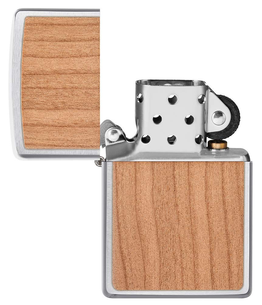 Zippo Woodchuck USA Cherry Brushed Chrome Pocket Lighter