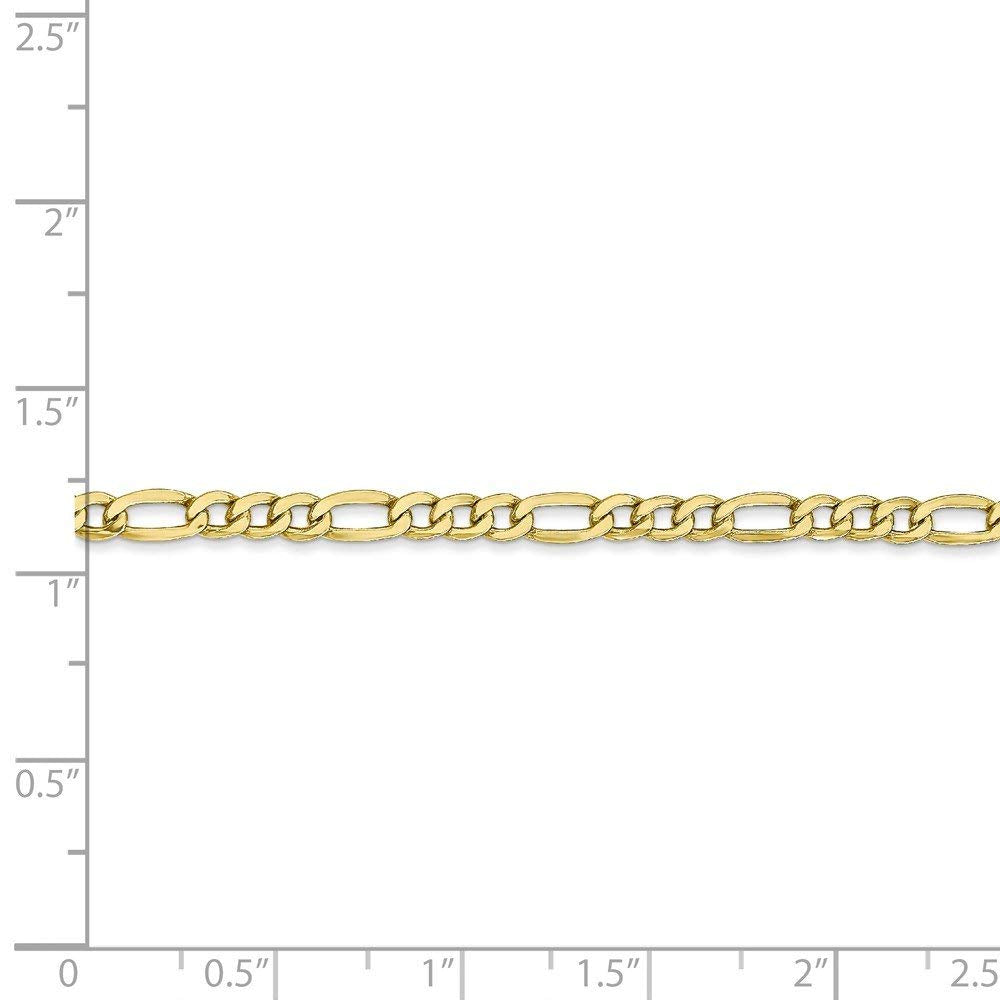 10k 3.5mm Semi-Solid Figaro Chain