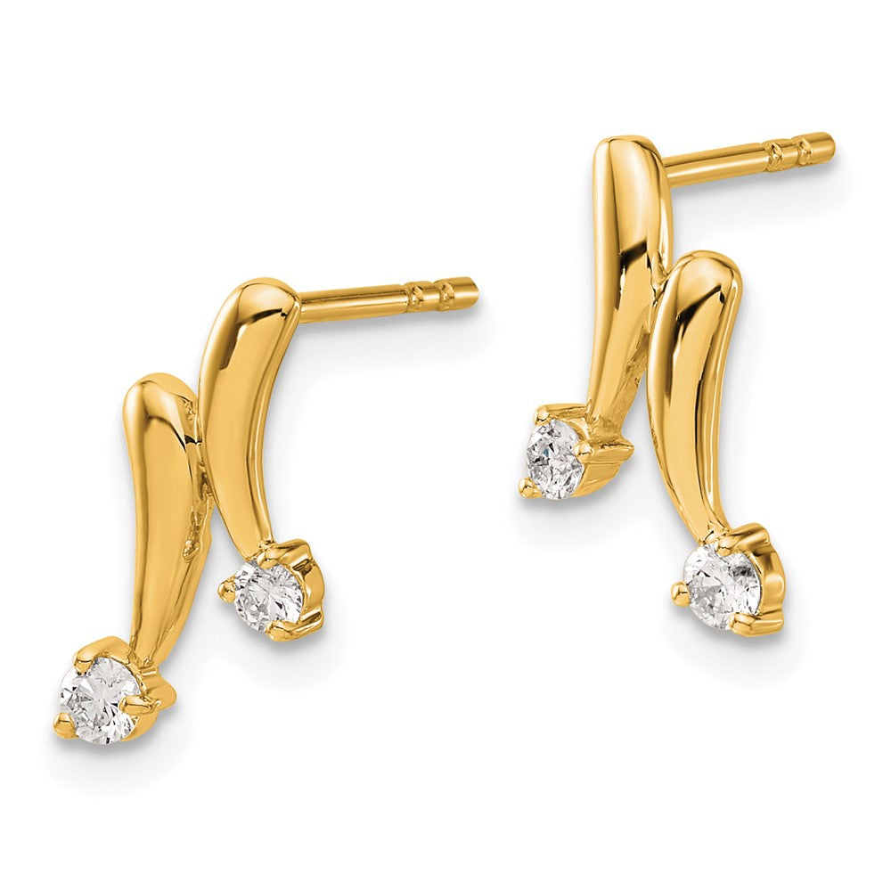 14k Yellow Gold Diamond Earrings