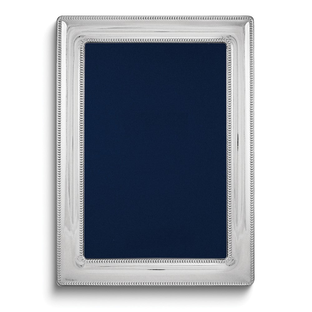 Bilaminate Sterling Silver Double Border Beaded 7.5x9.5 Frame