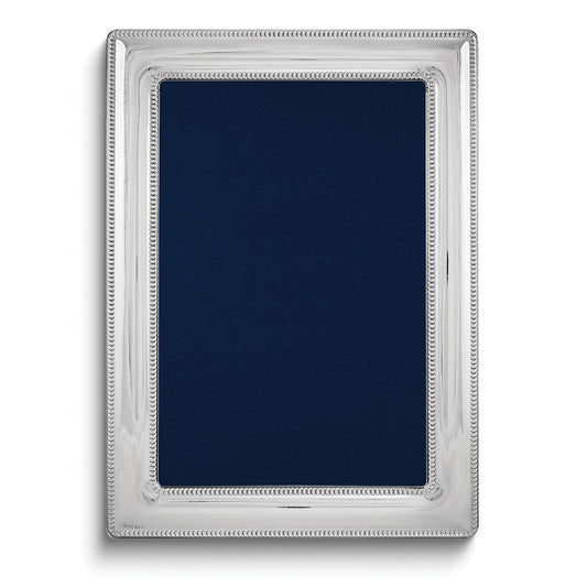 Bilaminate Sterling Silver Double Border Beaded 7.5x9.5 Frame