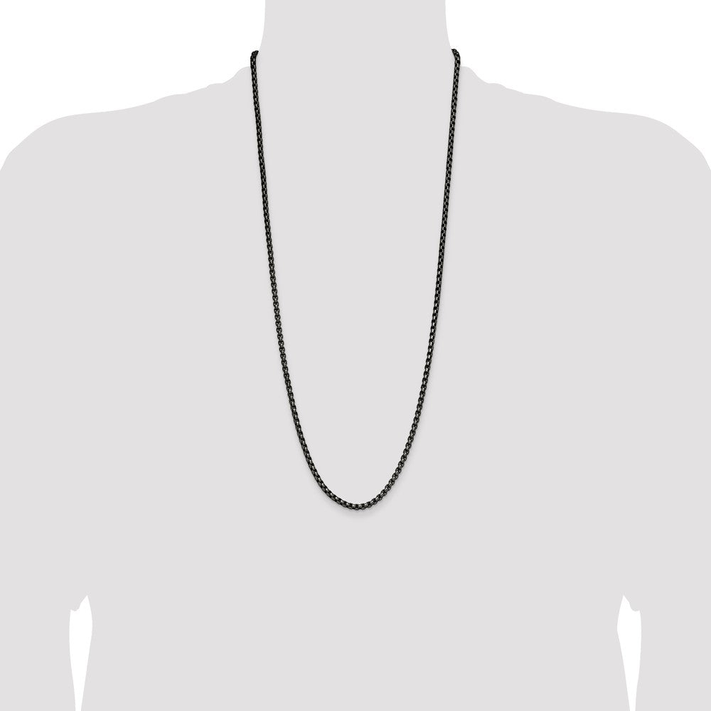 Stainless Steel Antiqued and Polished 3.9mm Rounded Box Chain