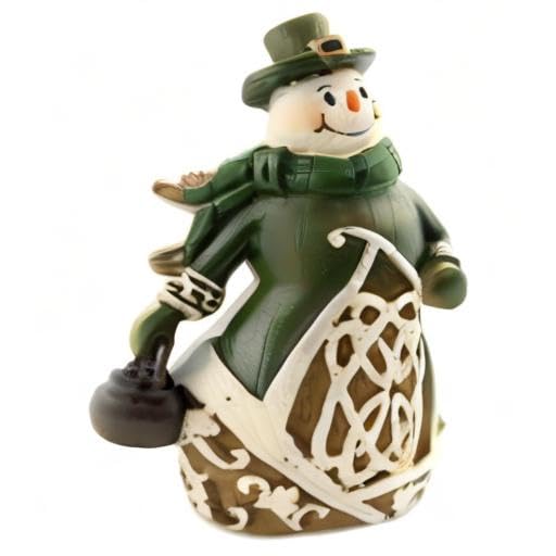 Roman Inc. 6" Woodcut Irish Snowman Figurine