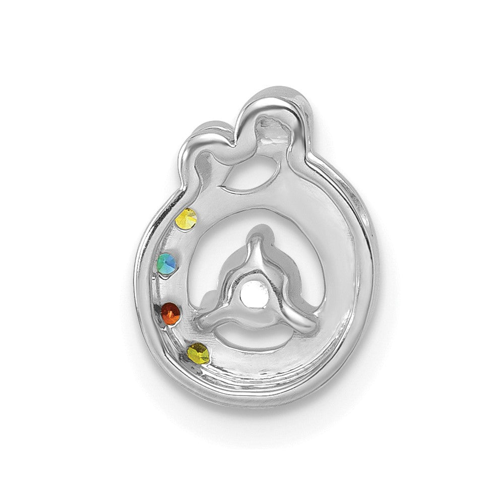 14k WG 4 Birthstone and Dia Mother/Child Chain Slide Semi-mount