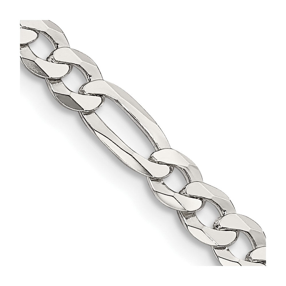 Sterling Silver 4.5mm Lightweight Flat Figaro Chain 16 Inches