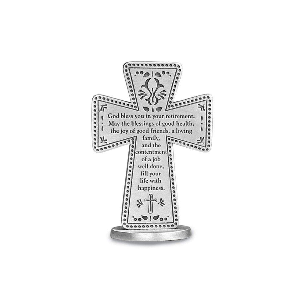 Cathedral Art Silver-tone Retirement Standing Cross, 3 in
