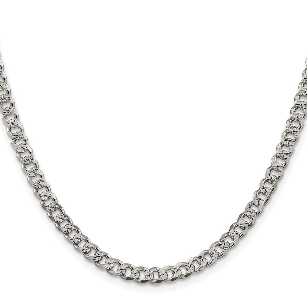 Sterling Silver Rhodium-plated 4.5mm Pav‚ Curb Chain