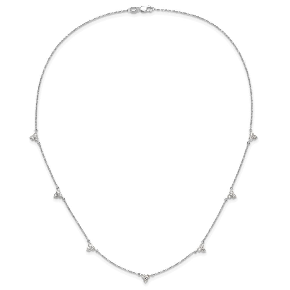 True Origin 14k White Gold 1 carat Lab Grown Diamond VS DEF Multi Station 18 inch Necklace