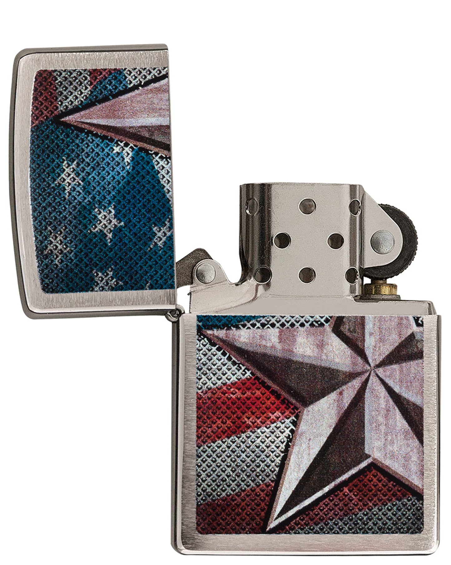 Zippo Retro Star Brushed Chrome Windproof Pocket Lighter