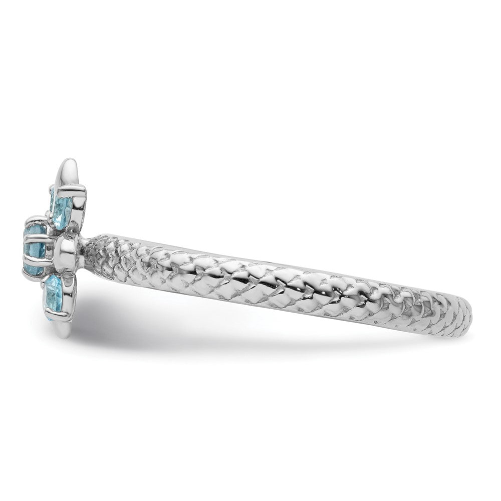 Sterling Silver Stackable Expressions Blue Topaz Ring Size -6