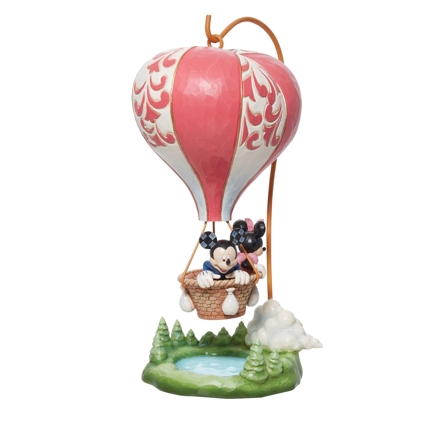 Enesco Disney Traditions, Mickey & Minnie Heart-Air Ball, Figurine,9.5in H.