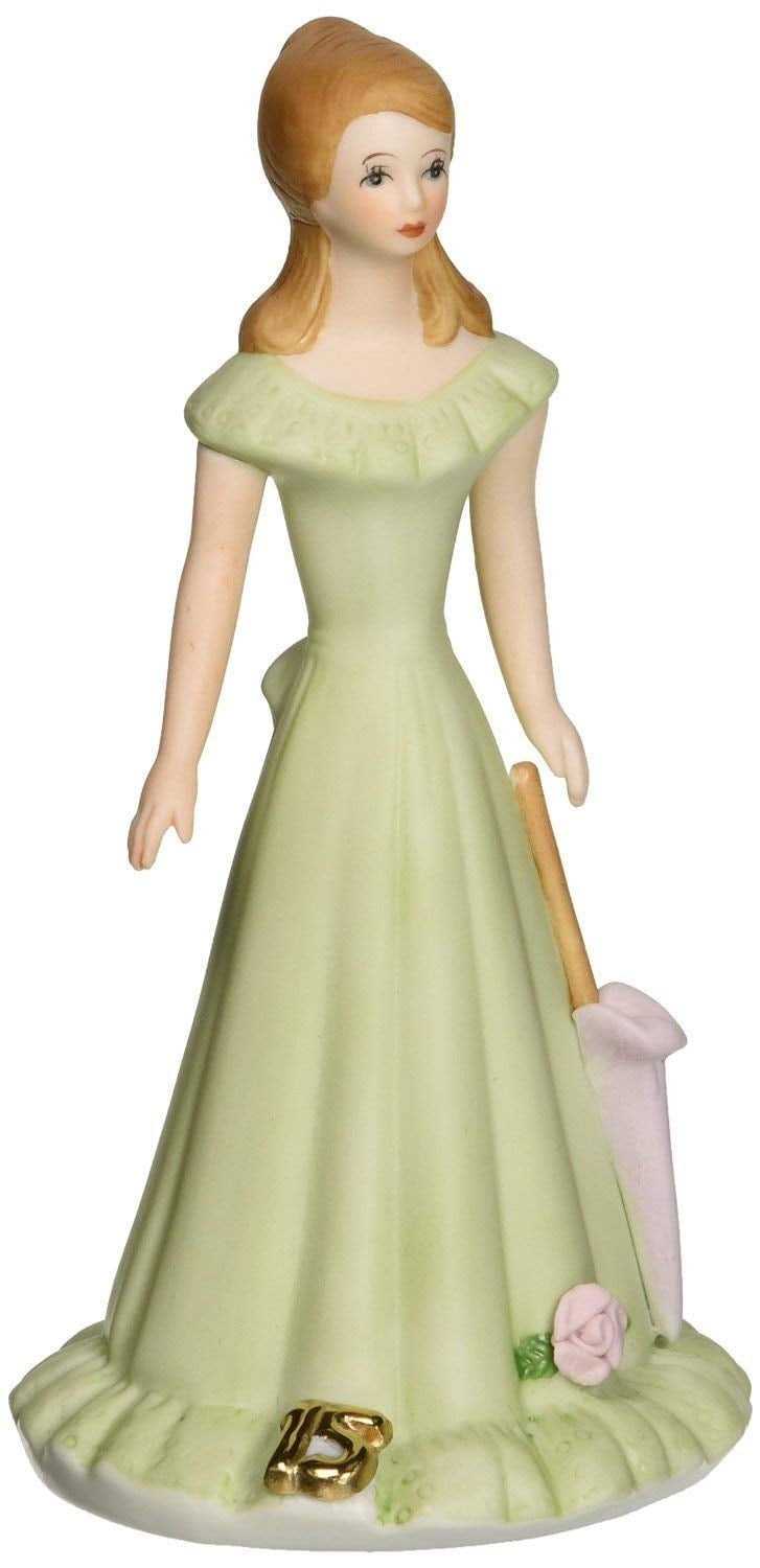 Enesco Growing Up Girls Brunette Age 15 Porcelain Bisque Figurine 7in H