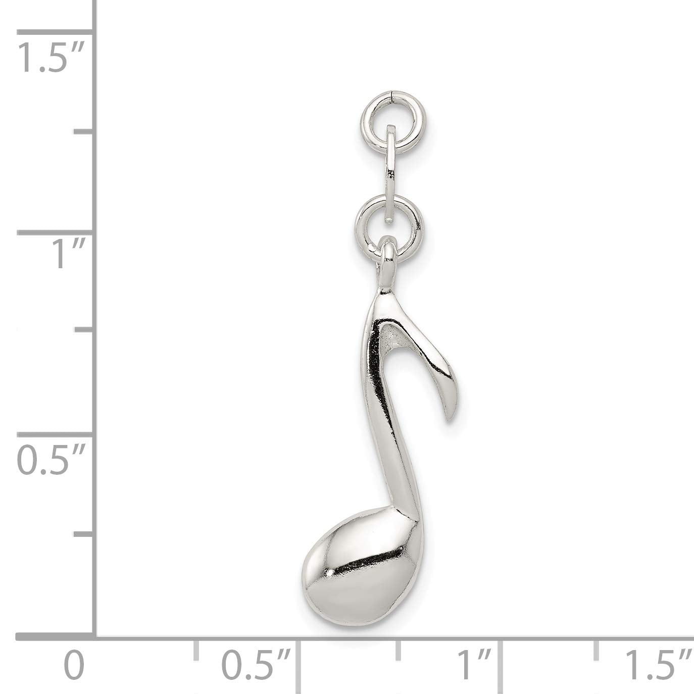 Sterling Silver Polished Music Note Charm