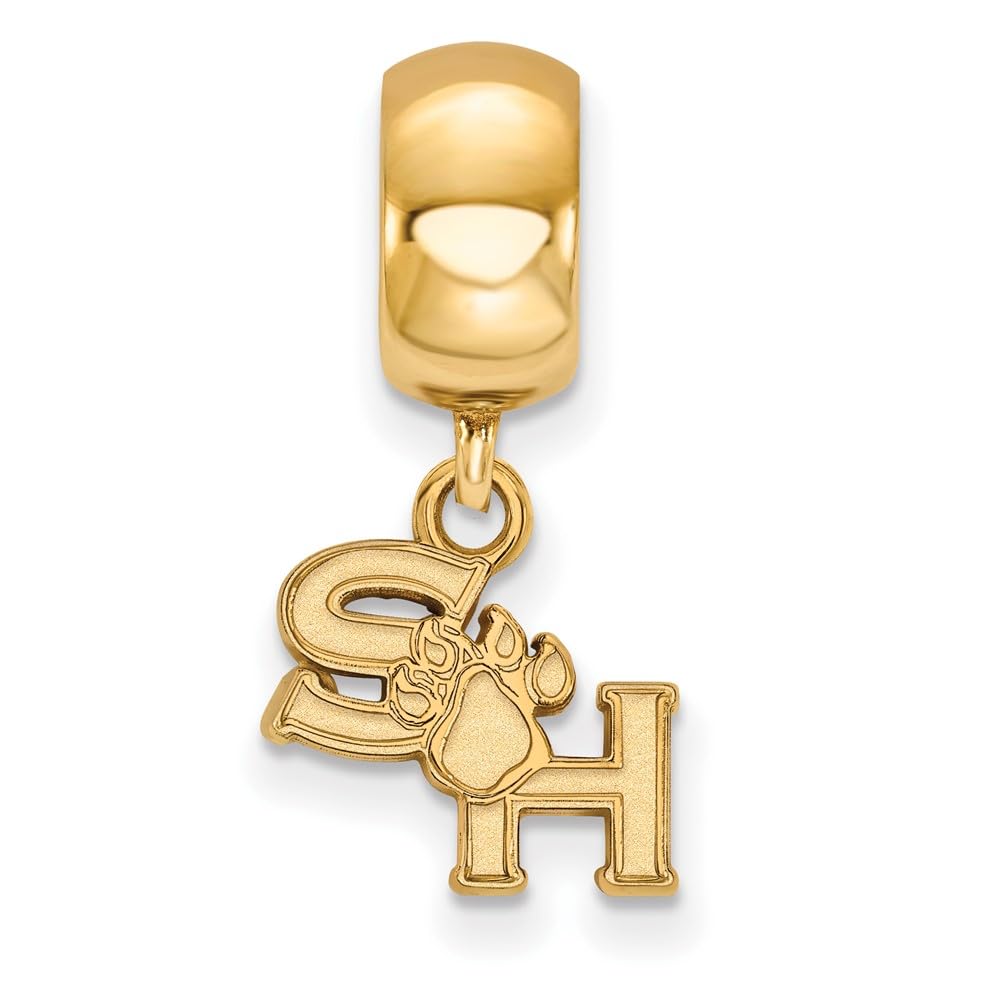 Sterling Silver Gold-plated LogoArt Sam Houston State University Extra Small Dangle Bead Charm