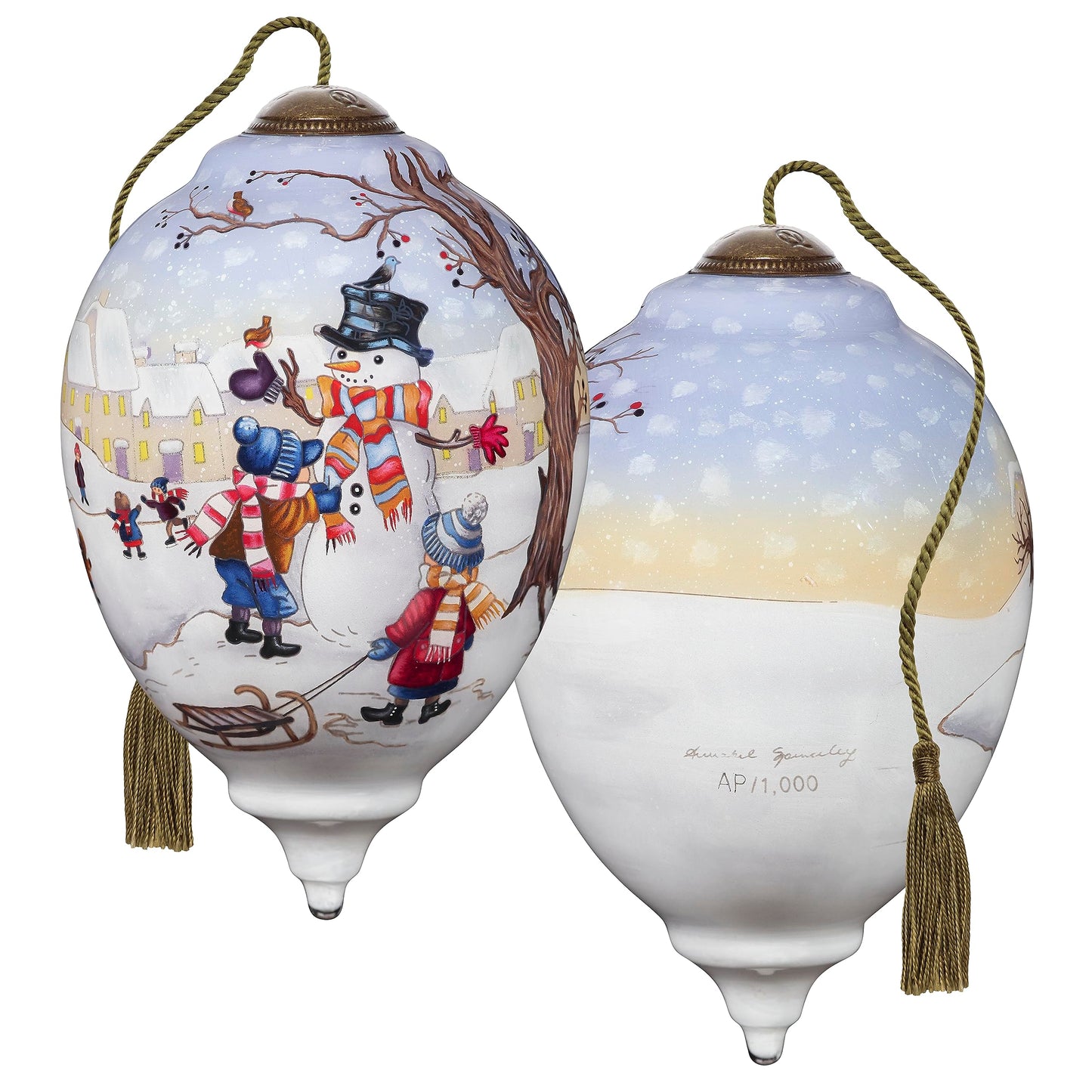 Neqwa Art Hope Joy Love Dream by Helz Cuppleditch Hand-painted Glass Ornament