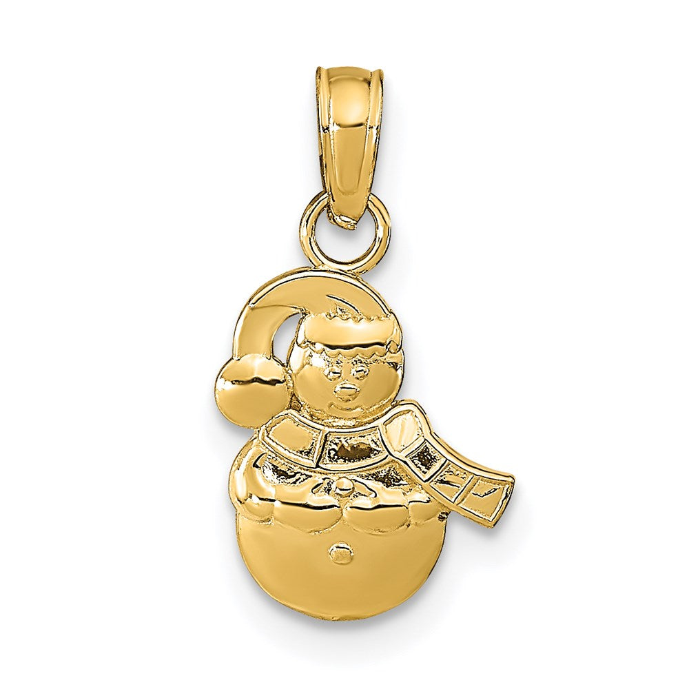 14K Gold Snowman Pendant