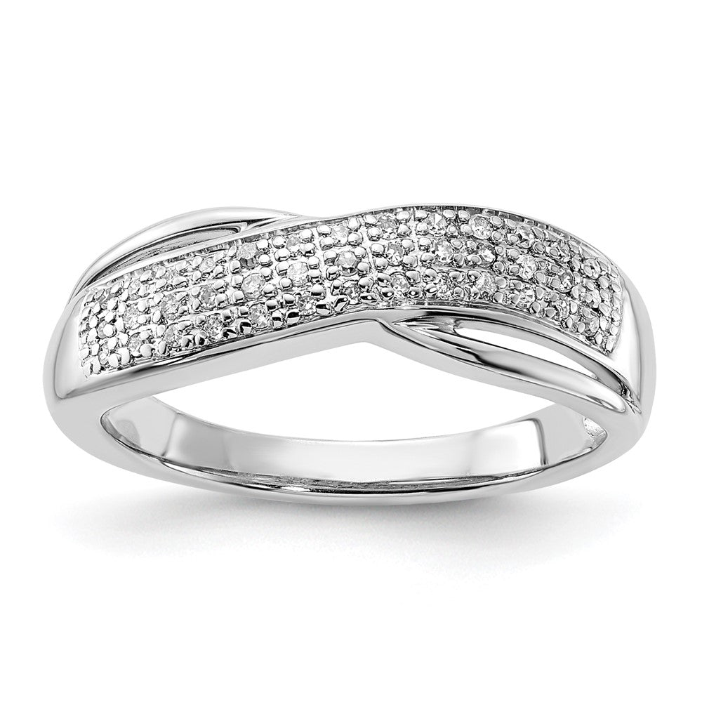 Sterling Silver Diamond Cluster Fashion Ring