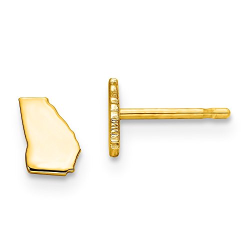 Sterling Silver/Gold-plated Georgia State Earrings
