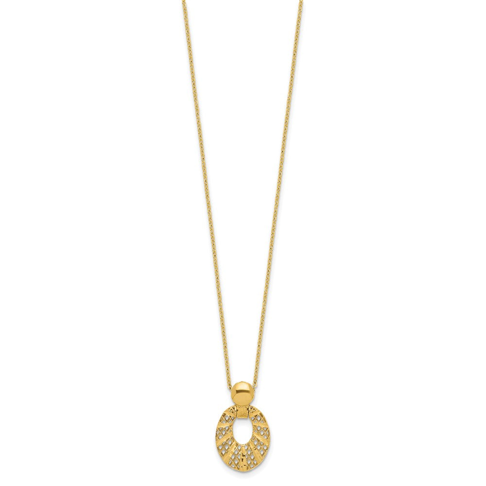 14k Polished D/C 16in w/2.25in ext. Necklace