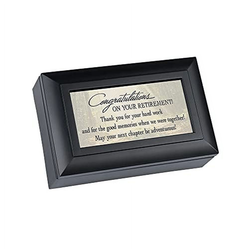 Congrats On Retirement Black Jewelry Music Box Plays Wonderful World