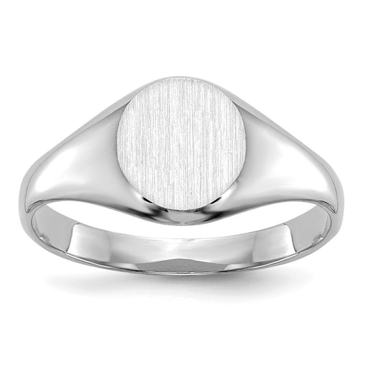 14k White Gold Childs Closed Back Signet Ring Size 5