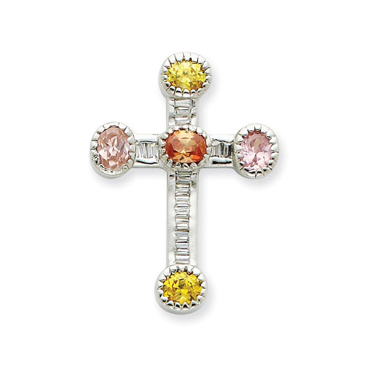 Sterling Silver CZ Cross Pendant