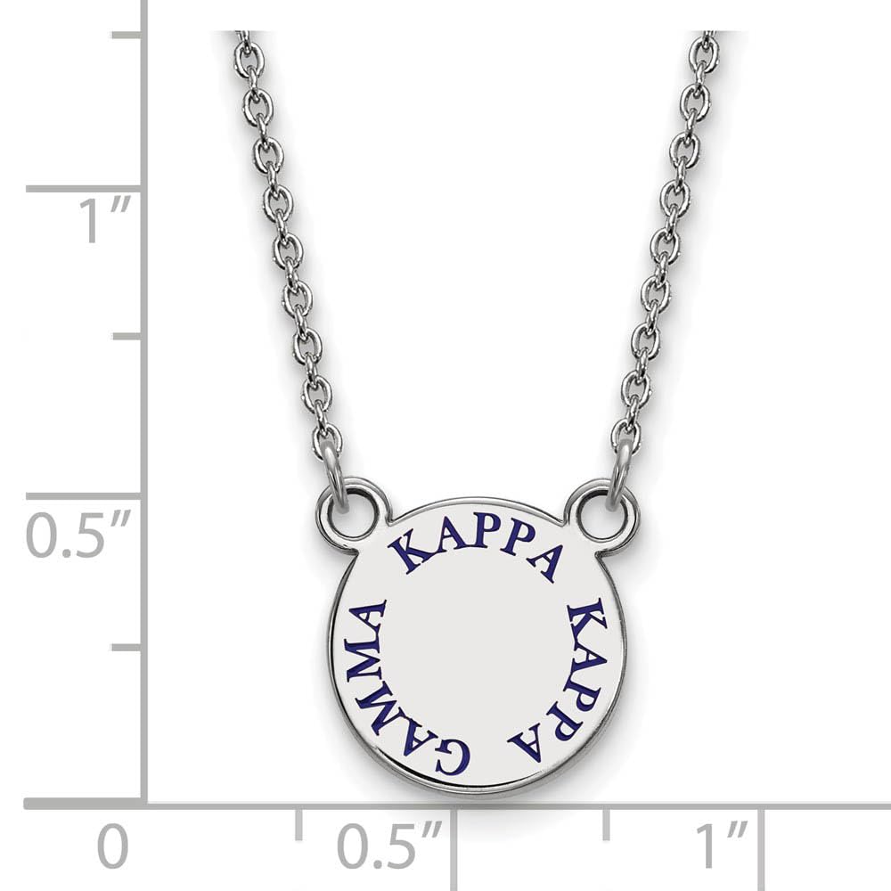 Sterling Silver 18in Official Licensed Greek Sororities Kappa Kappa Gamma (???) XS Enamel Pendant w/Necklace