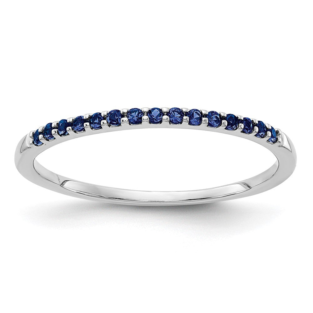 10K White Gold Blue Sapphire Band Size 6.75
