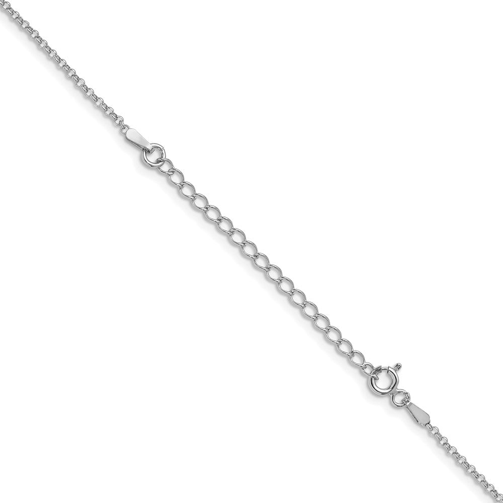 Sterling Silver Rhodium-plated 1.5mm Rolo Chain with a 2 inch extention 18 Inches