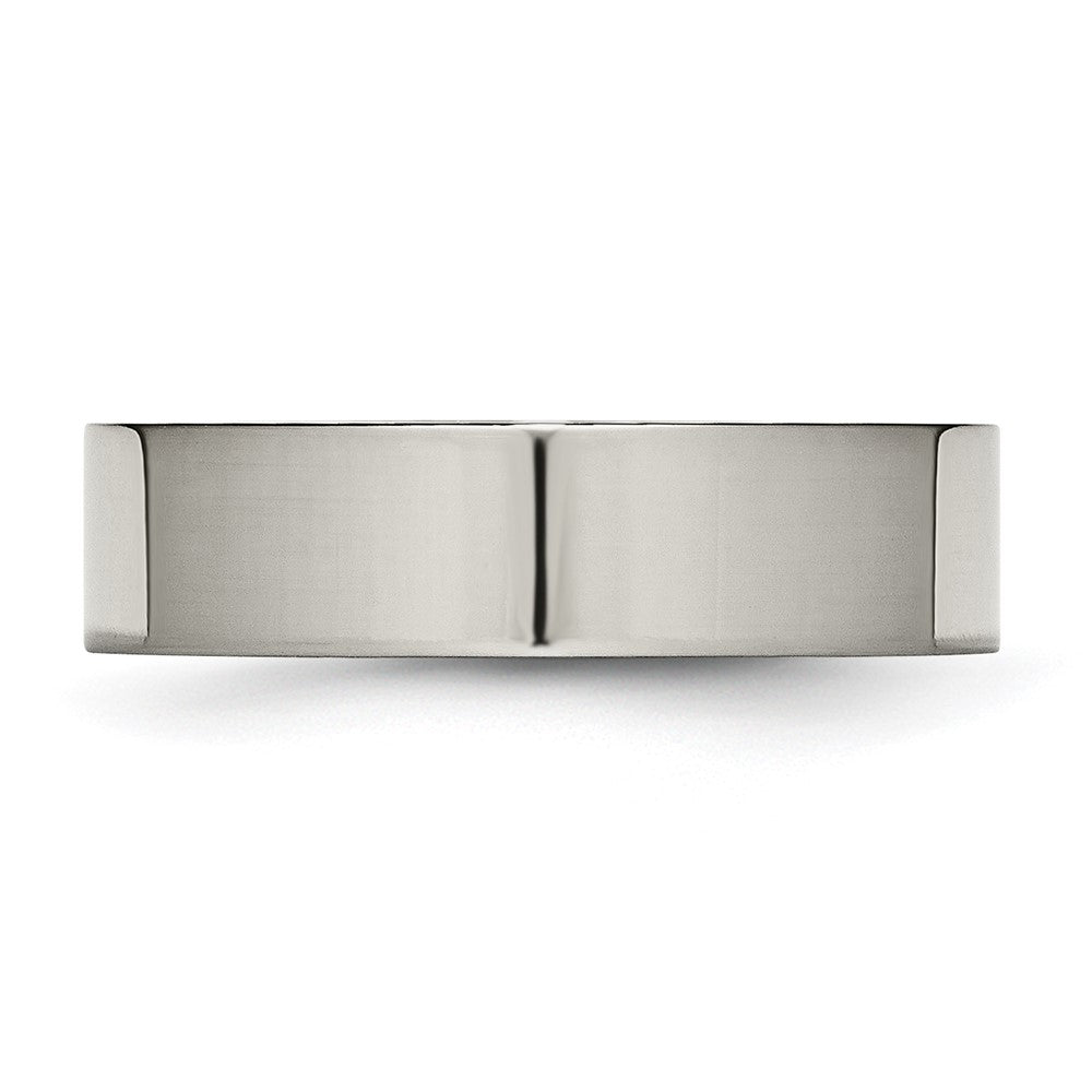 Titanium Polished 6mm Flat Band Size - 11