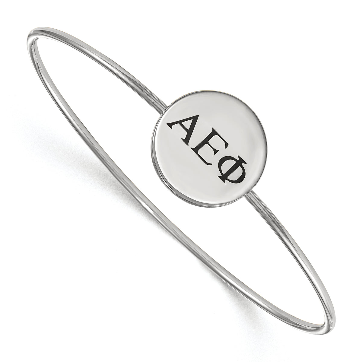 Sterling Silver Official Licensed Greek Sororities Alpha Epsilon Phi Enameled Slip-on Bangle