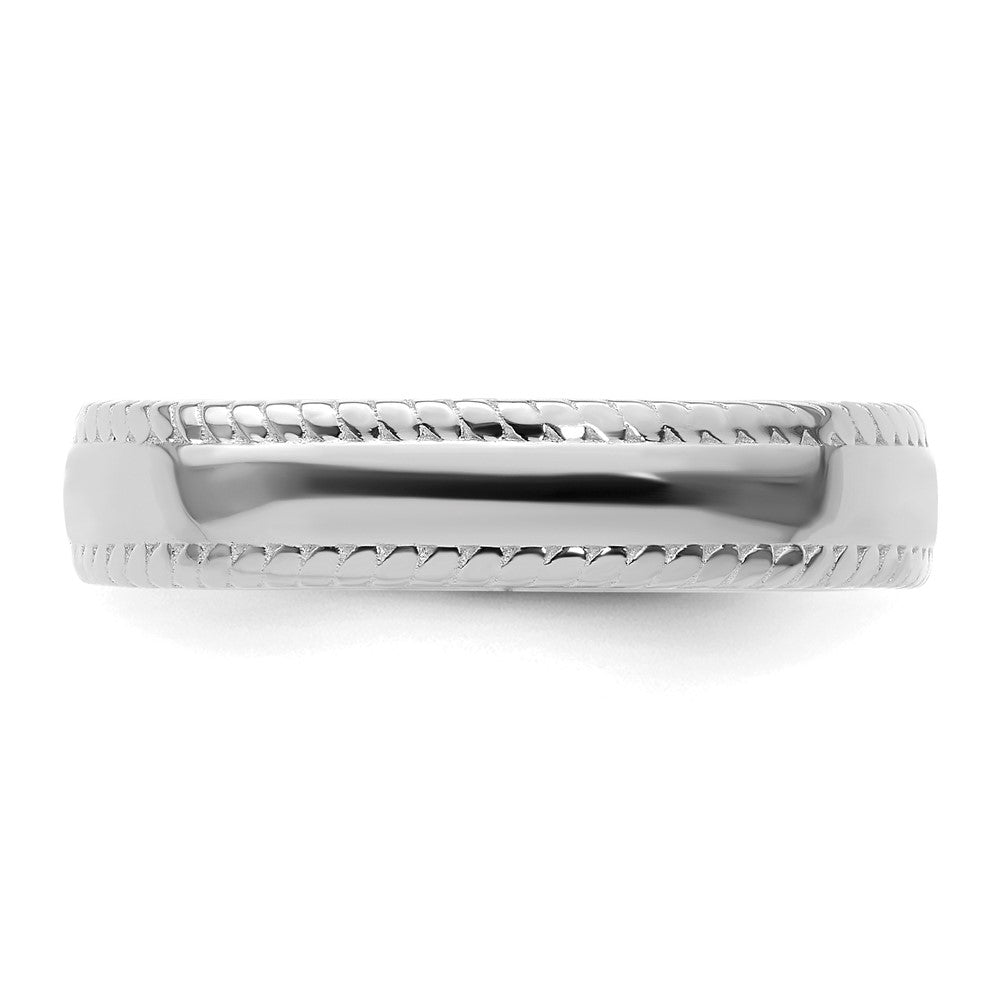 Sterling Silver Stackable Expressions Rhodium Ring Size -6