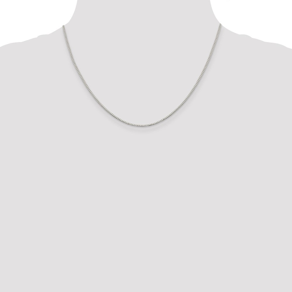 Sterling Silver Rhodium-plated 1.1mm Box Chain 18 Inches