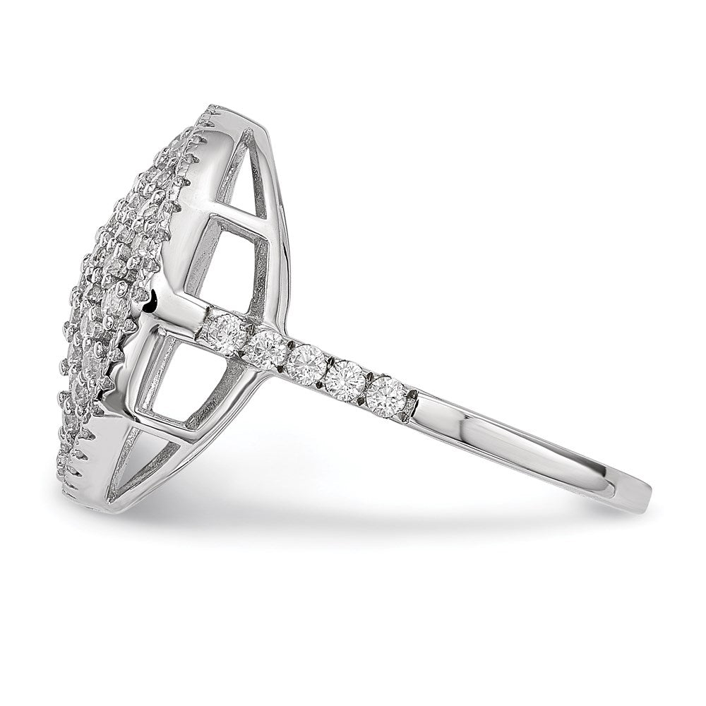Sterling Silver Rhodium-plated CZ Ring