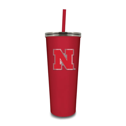 University of Nebraska Stainless Steel 24 ounce Skinny Tumbler with Straw