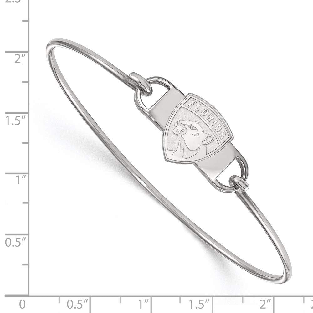 Women's Florida Panthers Sterling Silver Small Wire Bangle Bracelet