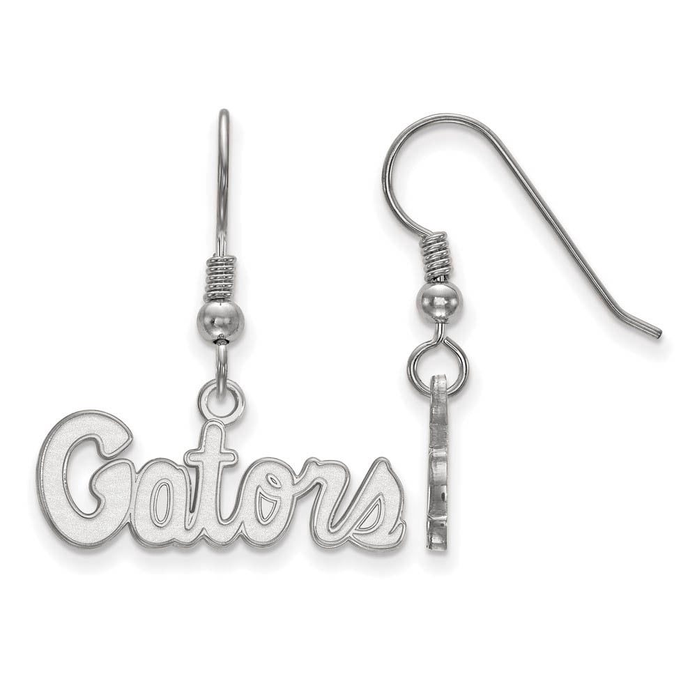 Sterling Silver Rhodium-plated LogoArt University of Florida Gators Script Extra Small Dangle Wire Earrings QSS047UFL