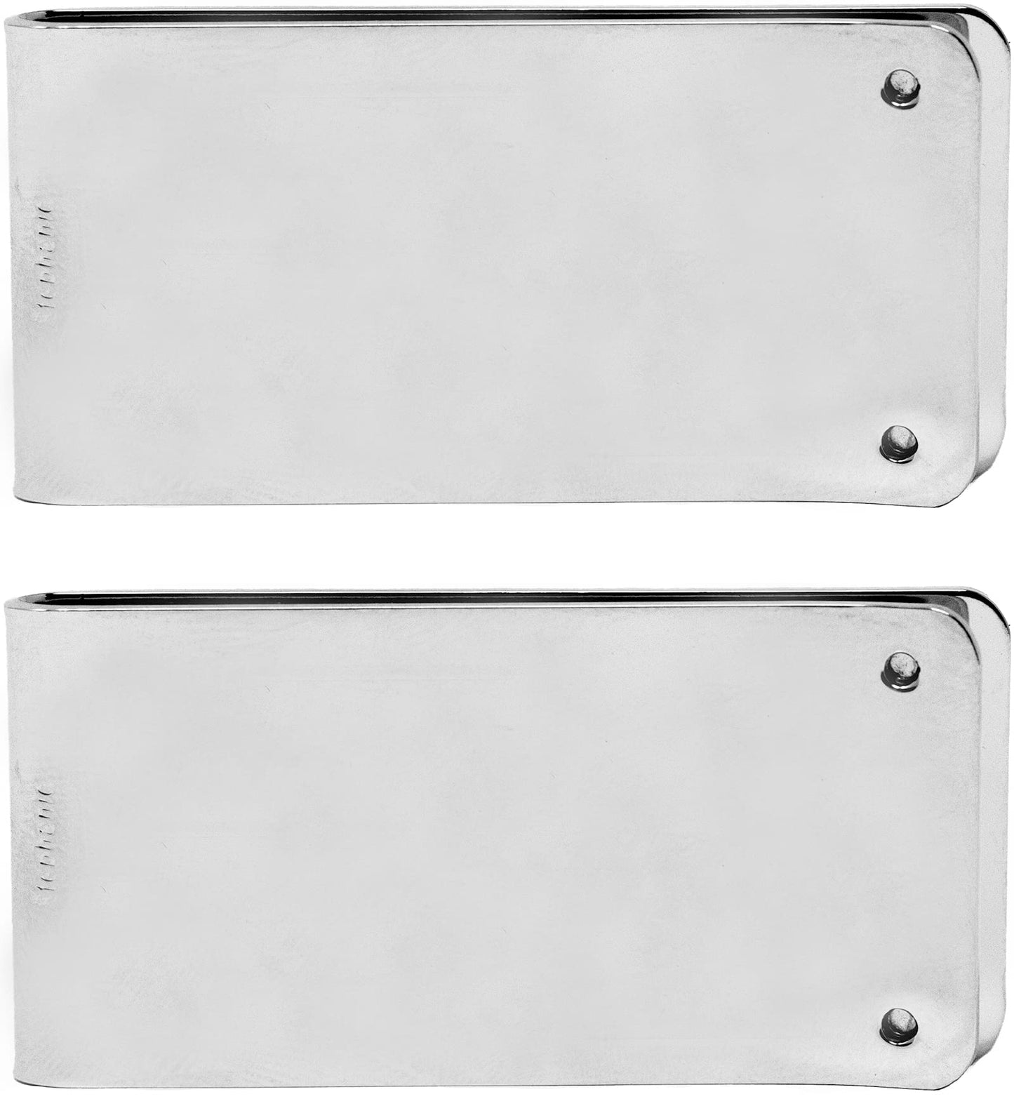 Black Faux Leather Silver-tone Money Clip QGM5018