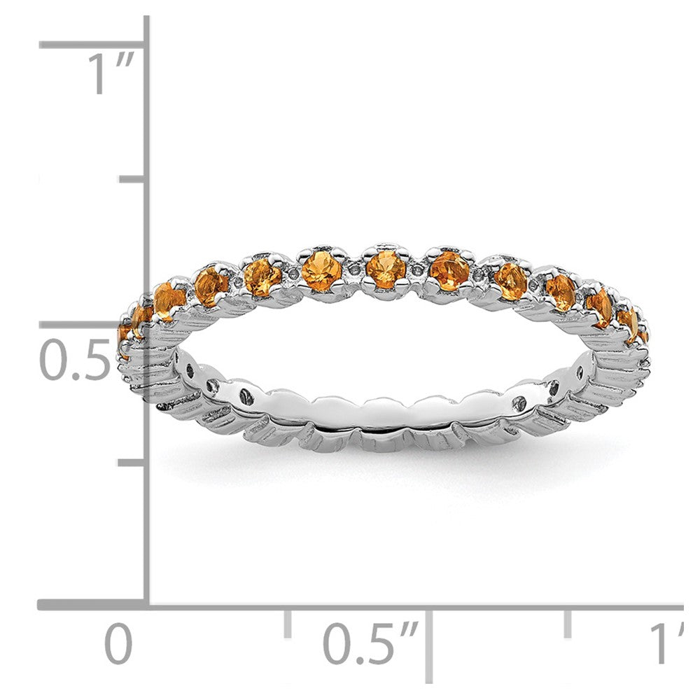 Sterling Silver Stackable Expressions Citrine Ring Size -9