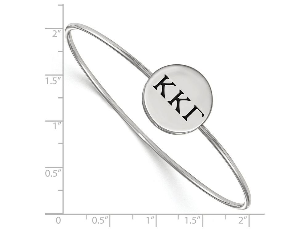 Sterling Silver Official Licensed Greek Sororities 7in Kappa Kappa Gamma (???) Enameled Slip-on Bangle