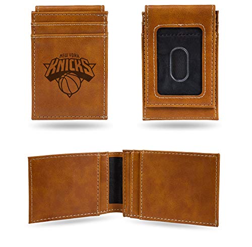 Knicks Laser Engraved Brown Front Pocket Wallet